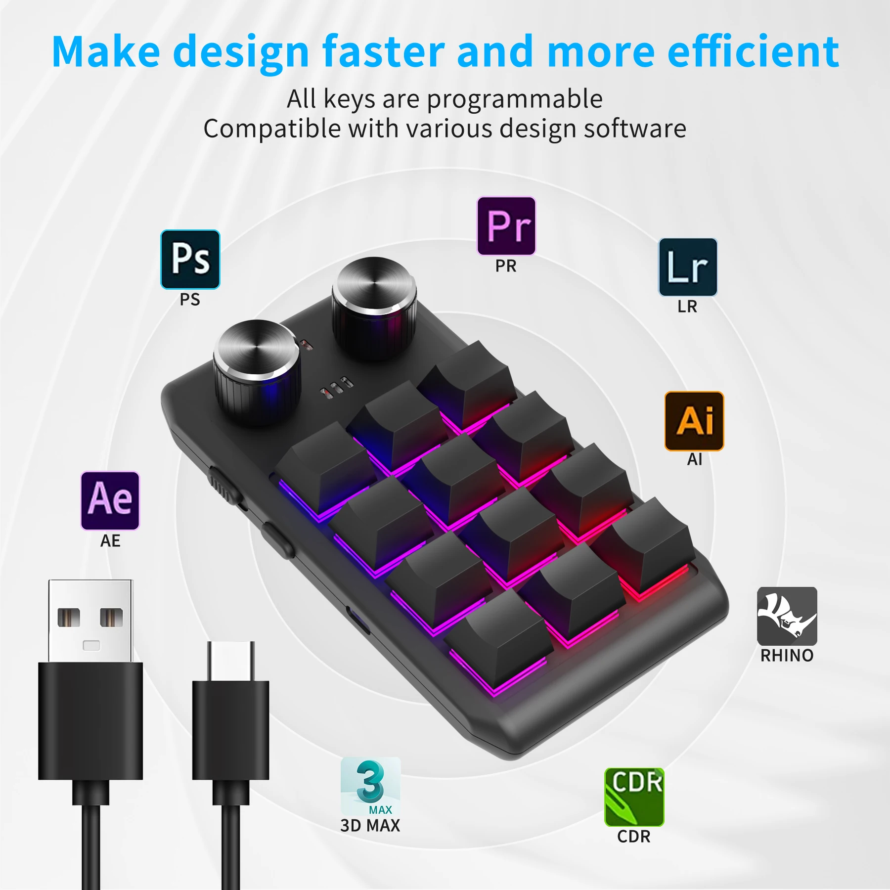 Elgato Stream Deck - Bluetooth 12 Key 2-knob USB Programming