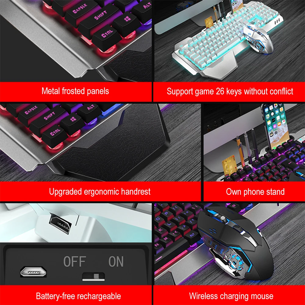 K680 Rechargeable 2.4G wireles - Esports Gaming Keyboard And Mouse 评论和价格