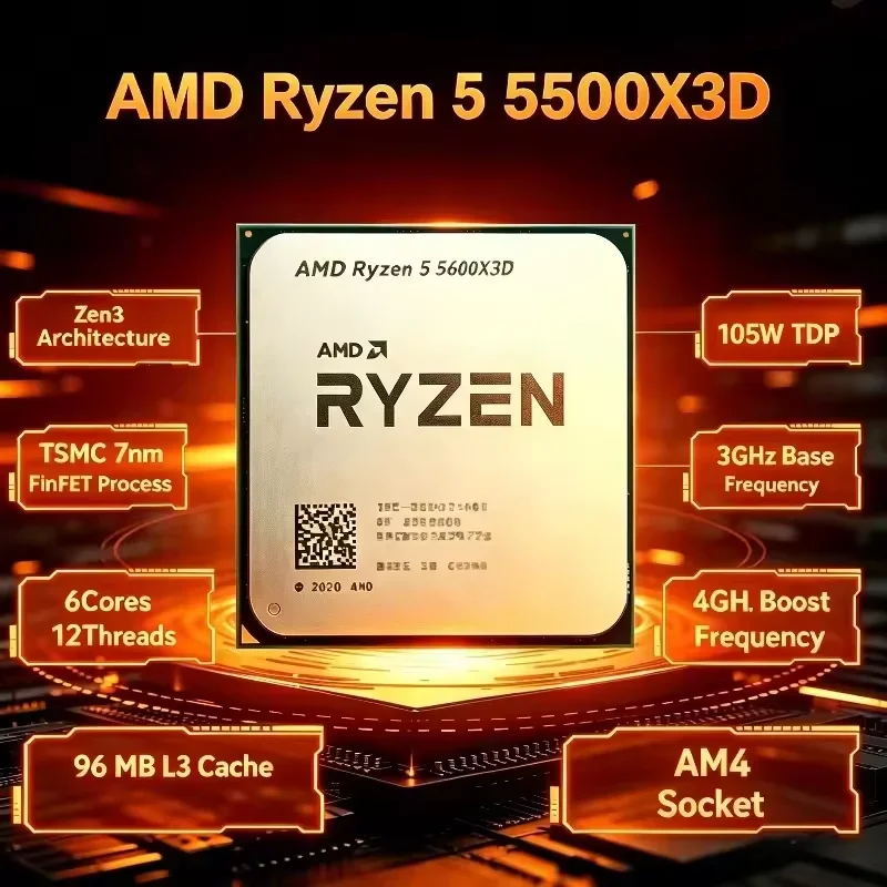 AMD Ryzen 5 5500X3D R5 5500X3D - Amd Cpu Ryzen 5 评论和价格