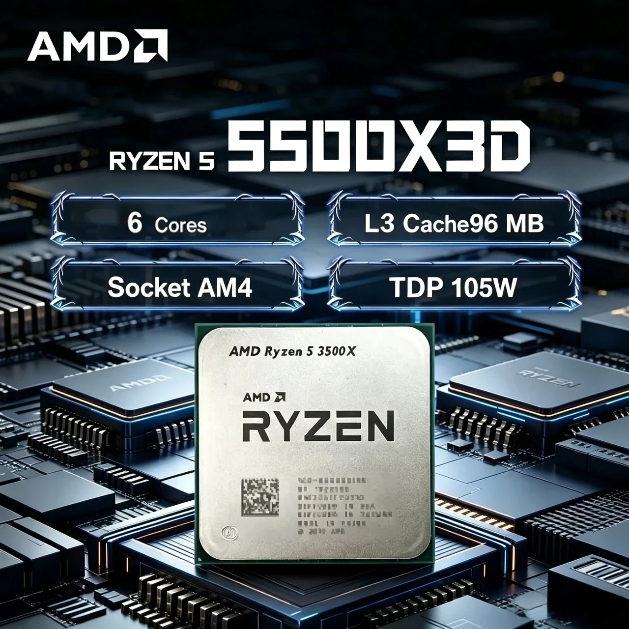 AMD Ryzen 5 5500X3D R5 5500X3D - Amd Cpu Ryzen 5 评论和价格