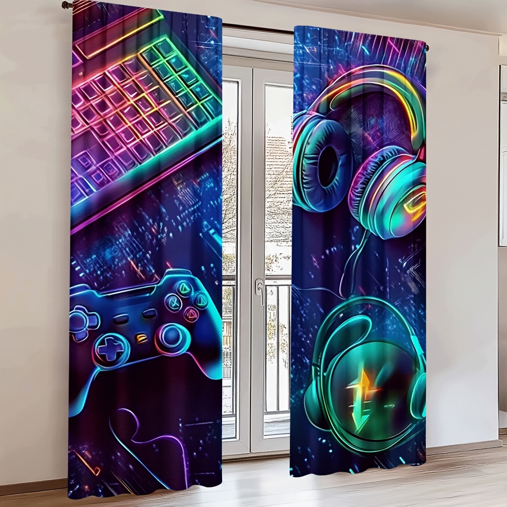 Gamer Curtains with Neon Keybo - Esports Gaming Youtube 评论和价格