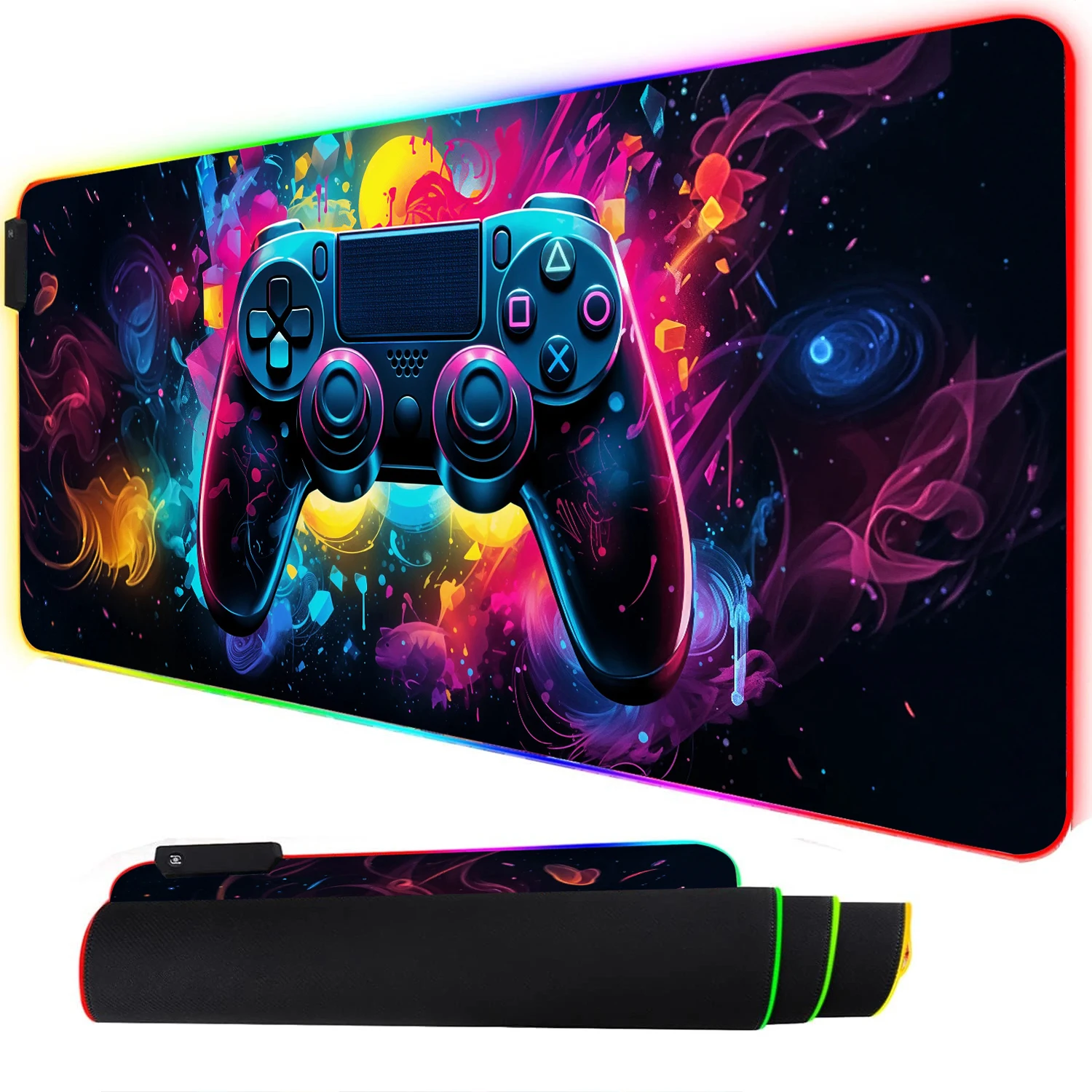 RGB Neon Gaming Controller Art - Esports Gaming Keyboard And Mouse 评论和价格