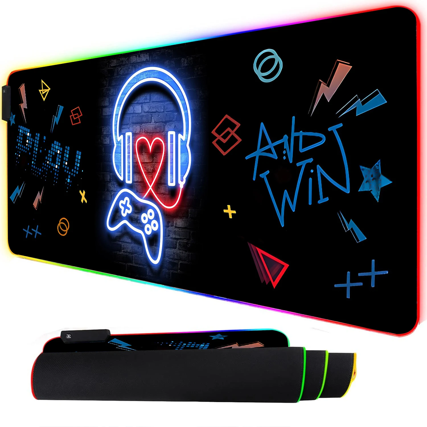 RGB Neon Gaming Controller Art - Esports Gaming Keyboard And Mouse 评论和价格