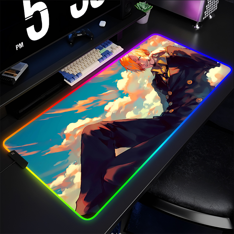 RGB Anime Mouse pad one piece  - Esports Gaming Keyboard And Mouse 评论和价格