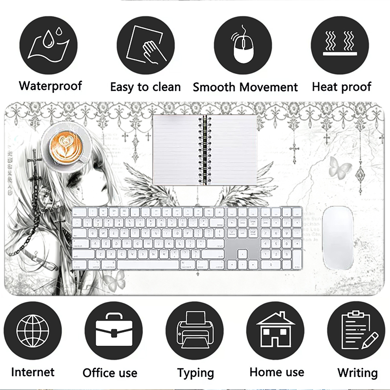 Leather Mousepad Black White A - Esports Gaming Mouse 评论和价格